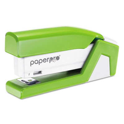 InJoy Spring-Powered Compact Stapler, 20-Sheet Capacity, Green